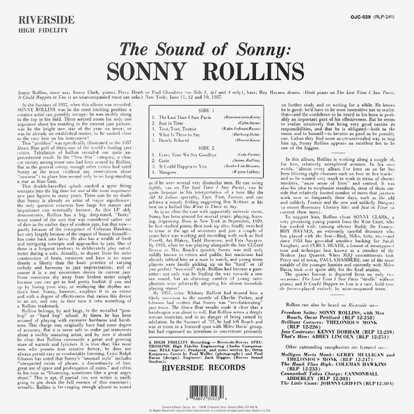Sonny Rollins - The Sound Of Sonny (0888072359239)