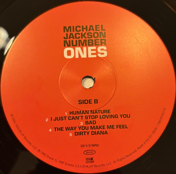 Michael Jackson - Number Ones [The Best Of ...] [Black Vinyl] (0198029995916)