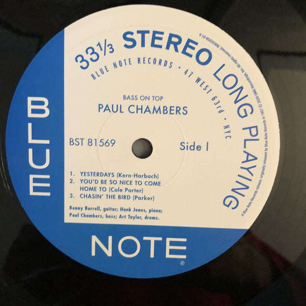 Paul Chambers Quartet - Bass On Top [Blue Note Tone Poet] (B0032259-01)