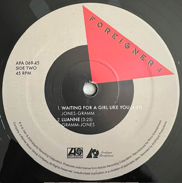 Foreigner - 4 [Atlantic 75 Audiophile Series] (0753088756962)