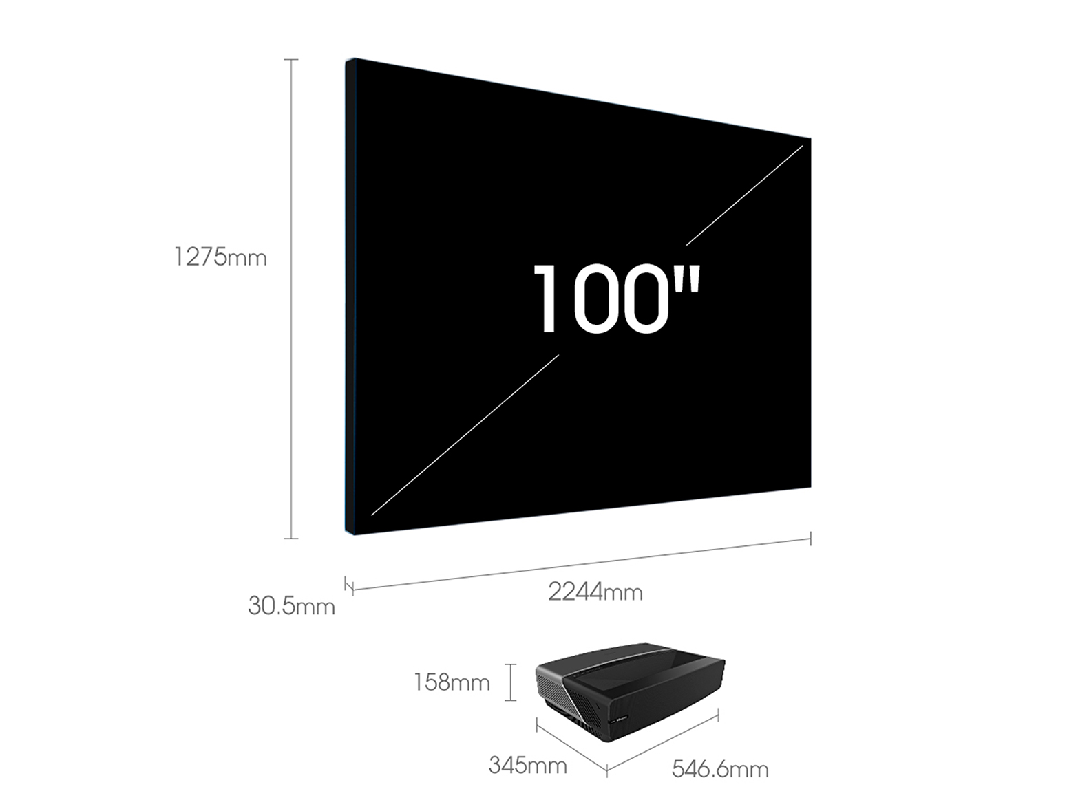 Hisense 100L5G (проектор + экран)