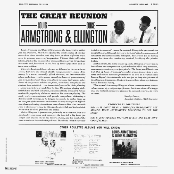 Louis Armstrong and Duke Ellington - The Great Reunion (0190295961398)