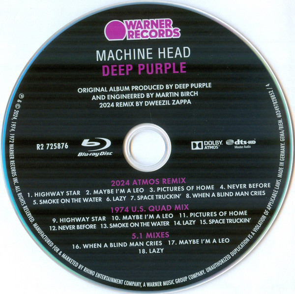 Deep Purple - Machine Head [Purple-smoke Vinyl] (R2 725876)