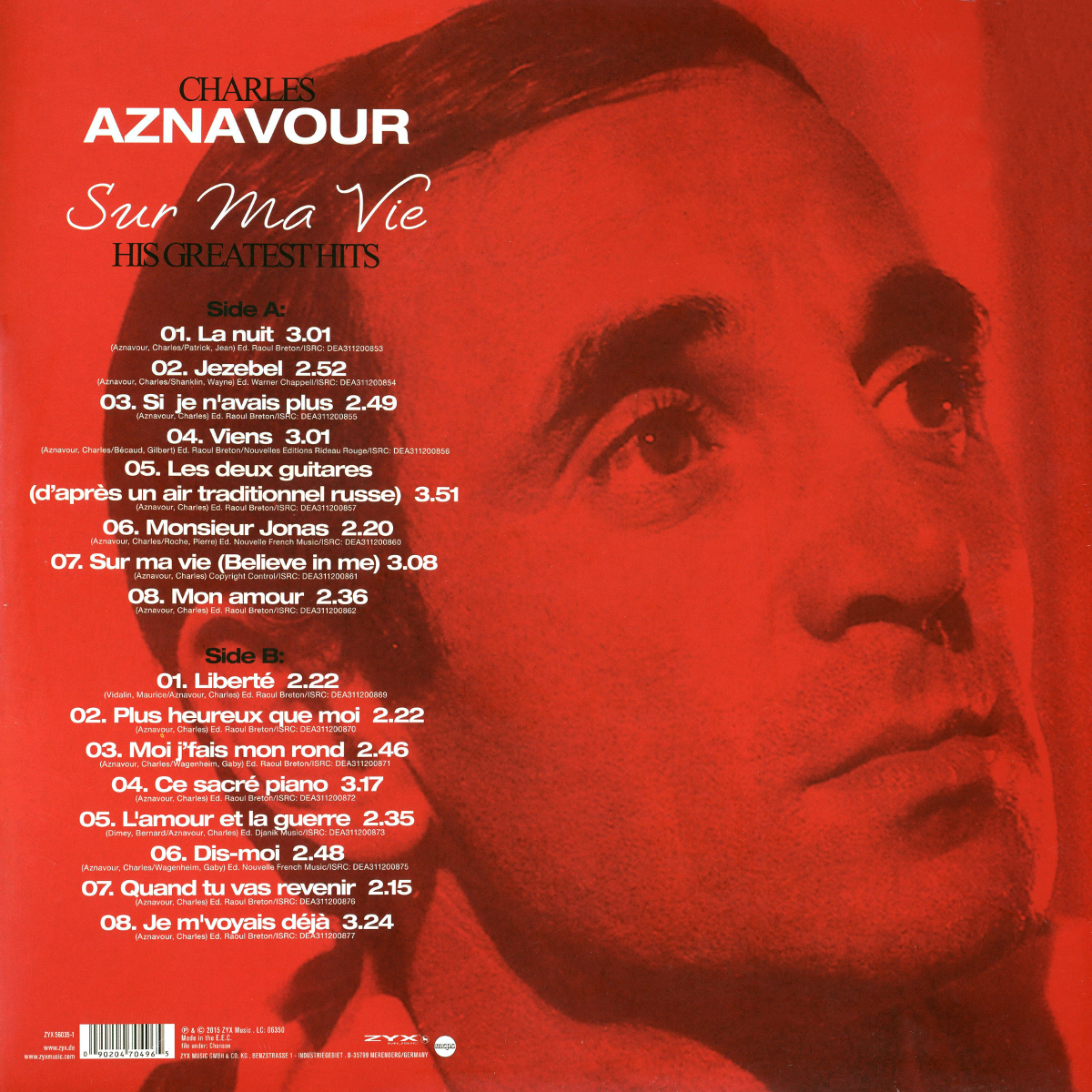 Charles Aznavour - Sur Ma Vie His Greatest Hits (ZYX 56035-1)