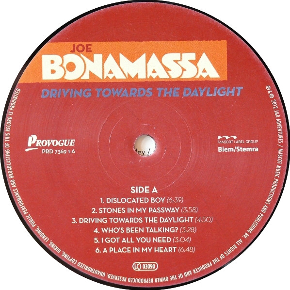 Joe Bonamassa - Driving Towards The Daylight (PRD 7369 1)