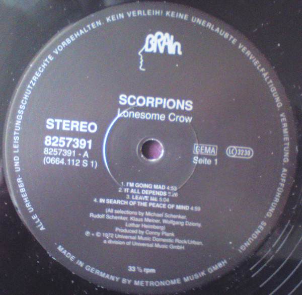 Scorpions - Lonesome Crow (825 739-1)