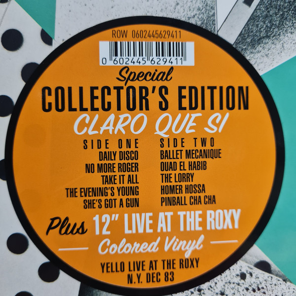 Yello - Claro Que Si / Yello Live At The Roxy N. Y. Dec 83 [Black\Clear Vinyl] (0602445629381)