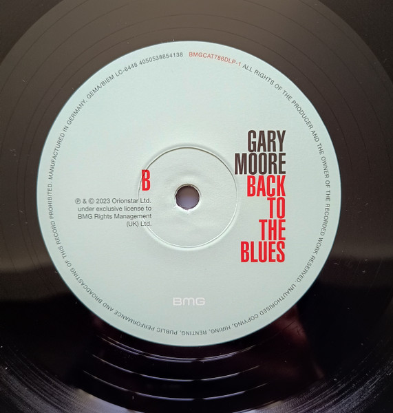 Gary Moore - Back To The Blues (BMGCAT786DLP)