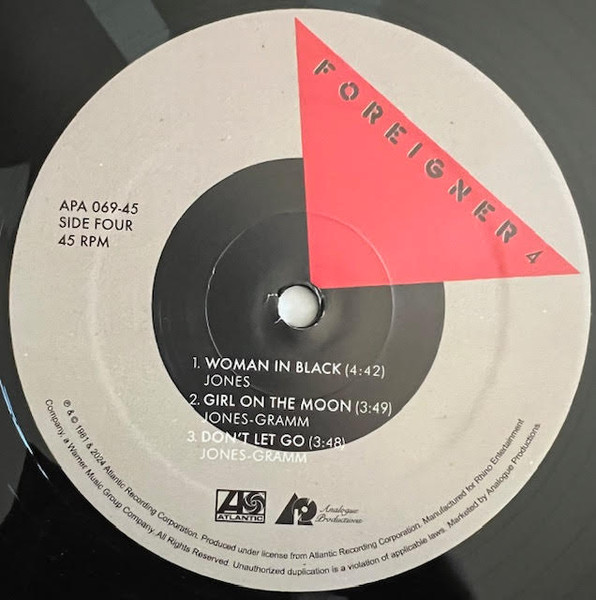 Foreigner - 4 [Atlantic 75 Audiophile Series] (0753088756962)