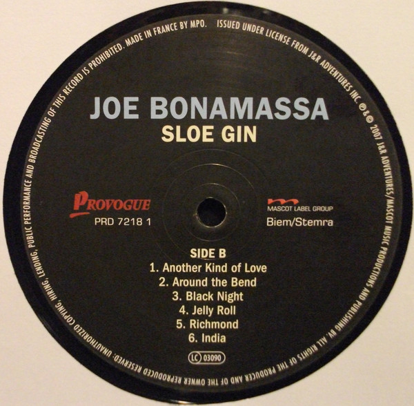 Joe Bonamassa - Sloe Gin (PRD 7218 1)