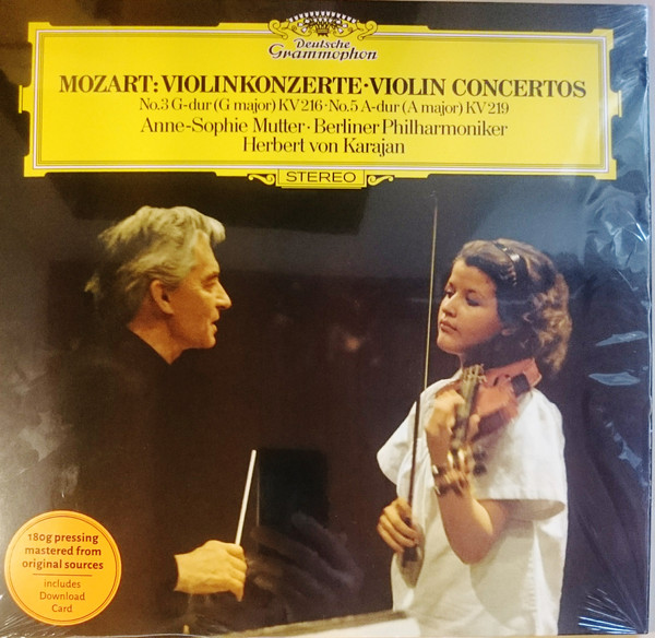 Anne-Sophie Mutter, Herbert von Karajan, Berliner Philharmoniker - Mozart: Violin Concertos (No.3 G-dur (G Major) KV 216 / No.5 A-dur (A Major) KV 219) (479 6333)
