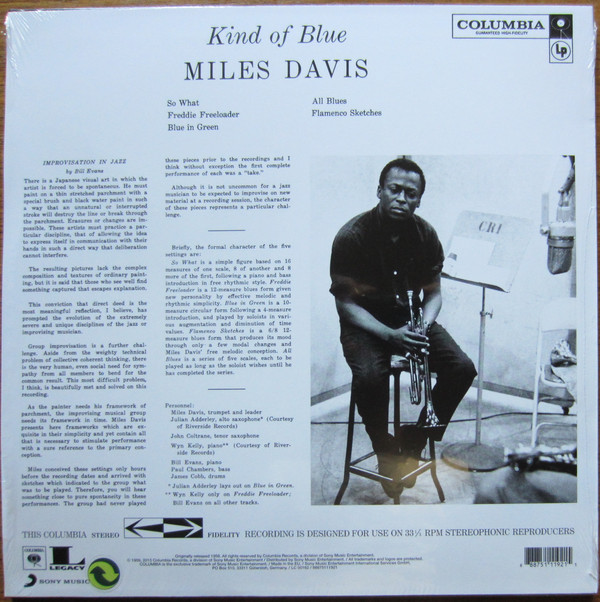 Miles Davis - Kind Of Blue (88875111921)