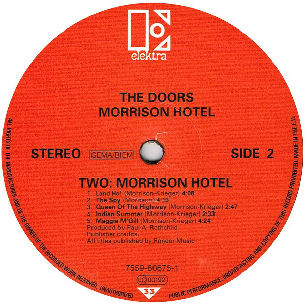 The Doors - Morrison Hotel (7559-60675-1)