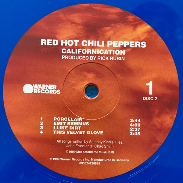 Red Hot Chili Peppers - Californication [25th Anniversary Edition] [Red & Ocean Blue Vinyl] (0093624843276)