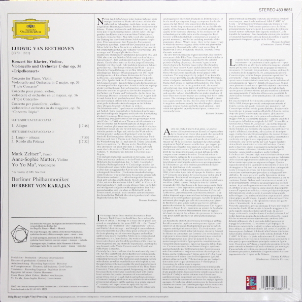 Anne-Sophie Mutter, Mark Zeltser, Yo-Yo Ma, Herbert von Karajan, Berliner Philarmoniker - Ludwig van Beethoven: Triple Concerto (483 8851)