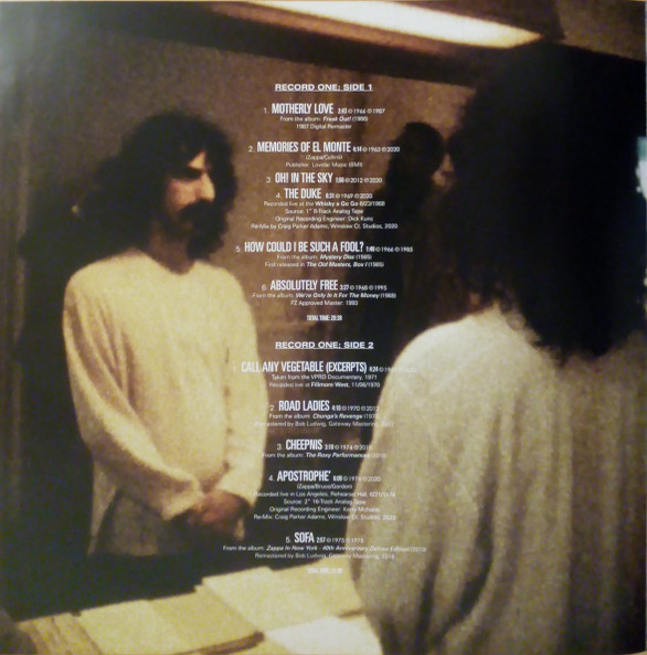 Frank Zappa - Zappa [Original Motion Picture Soundtrack] [Crystal Clear Vinyl] (ZR20035-1C)
