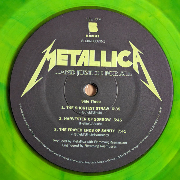 Metallica - ... And Justice For All [Dyers Green Vinyl] (BLCKND007R-1U)