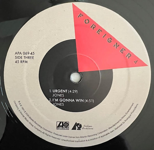 Foreigner - 4 [Atlantic 75 Audiophile Series] (0753088756962)