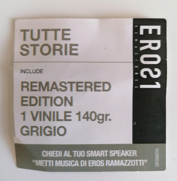 Eros Ramazzotti - Tutte Storie [Grey Vinyl] [Italian Version] (19439905301)