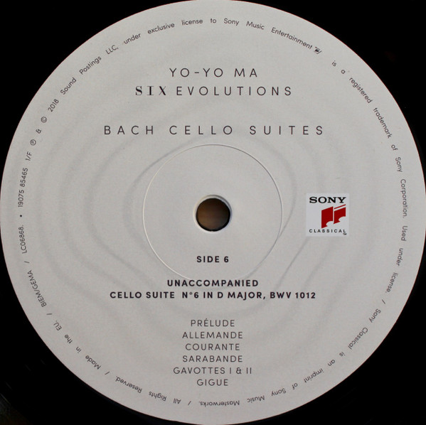 Yo-Yo Ma - Six Evolutions - Bach: Cello Suites (0190758546513)