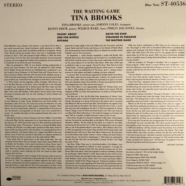 Tina Brooks - The Waiting Game [Blue Note Tone Poet] (B0032109-01)