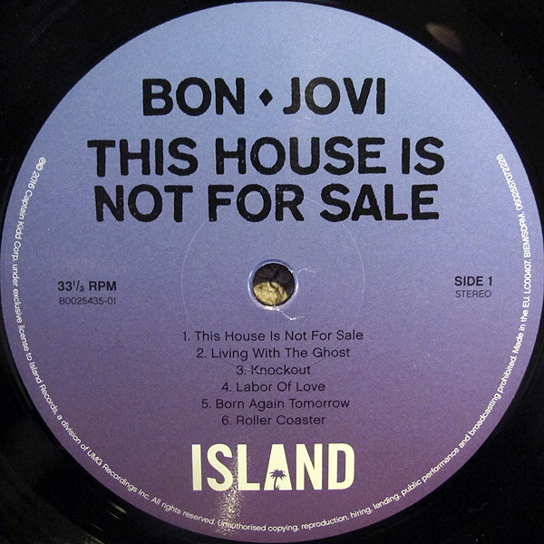 Bon Jovi - This House Is Not For Sale (00602557072228)