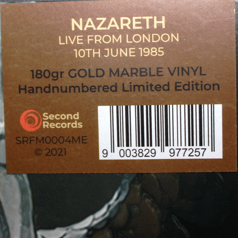 Nazareth - Telegram (Recorded Live In London, 10th June 1985) [Gold Vinyl] (SRFM0004CV)