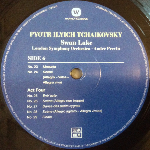 Andre Previn, The London Symphony Orchestra - Tchaikovsky: Swan Lake [Complete Ballet] (0190295892203)
